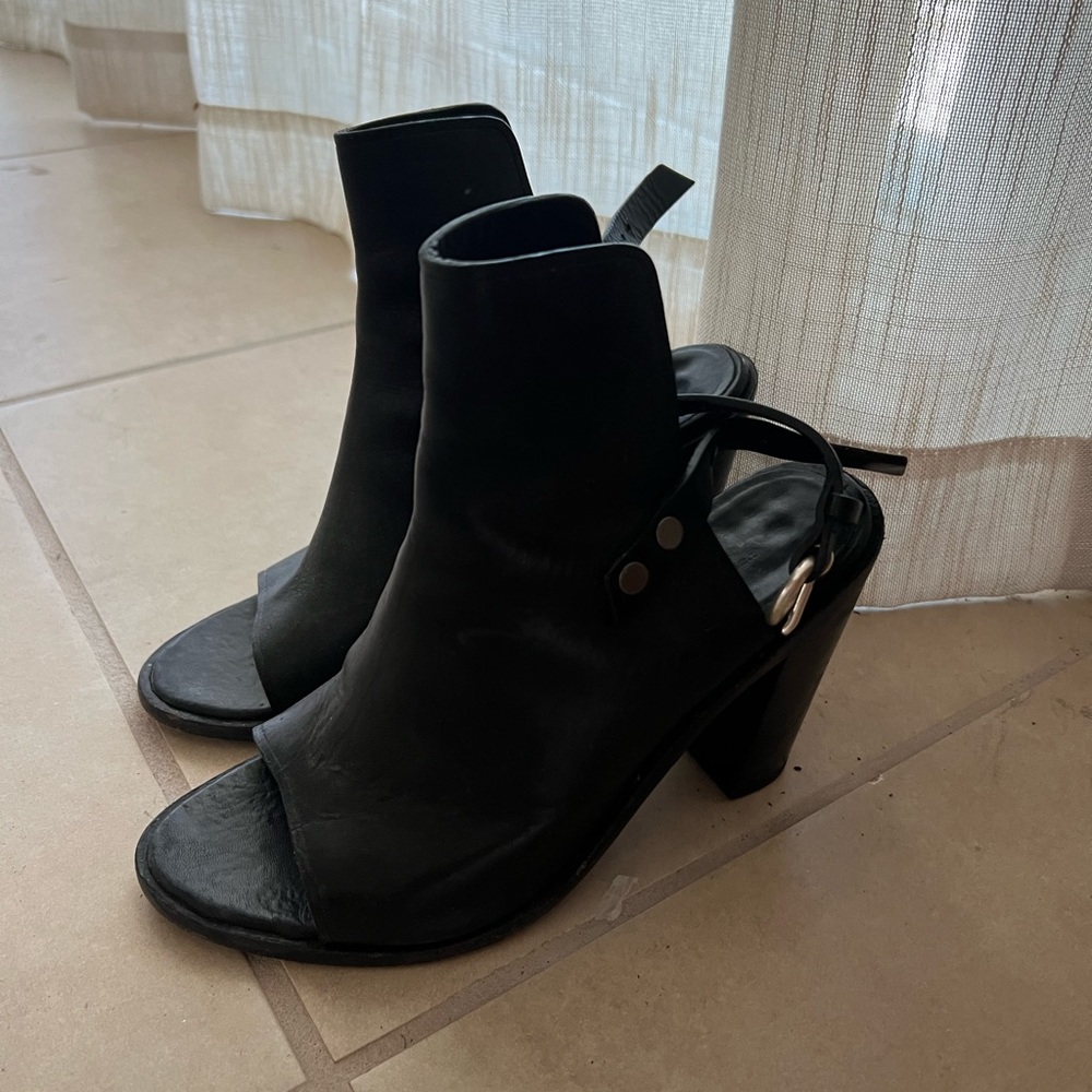 Rag and Bone leather black bootie heels